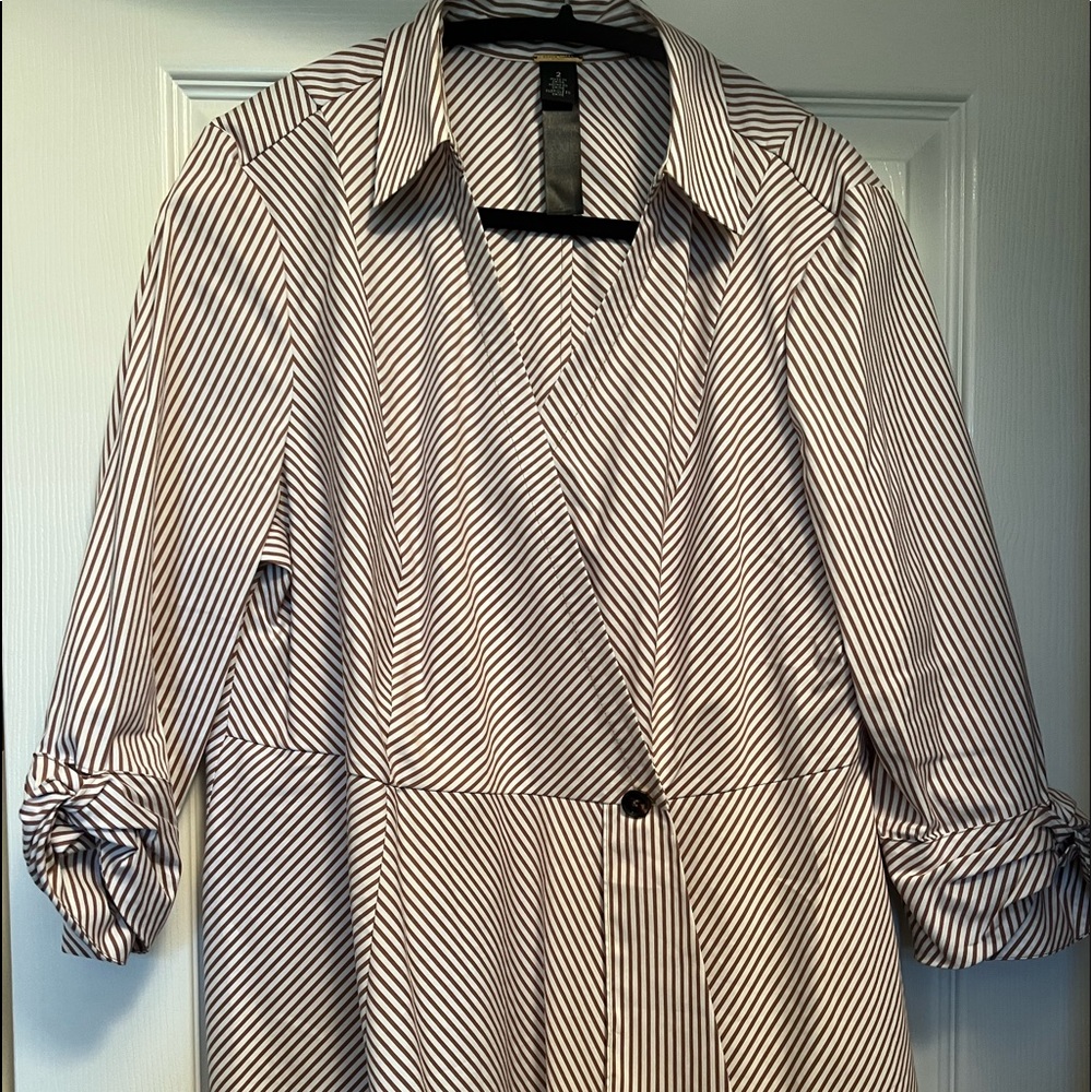 Chicos size 2.    Striped wrap around shirt